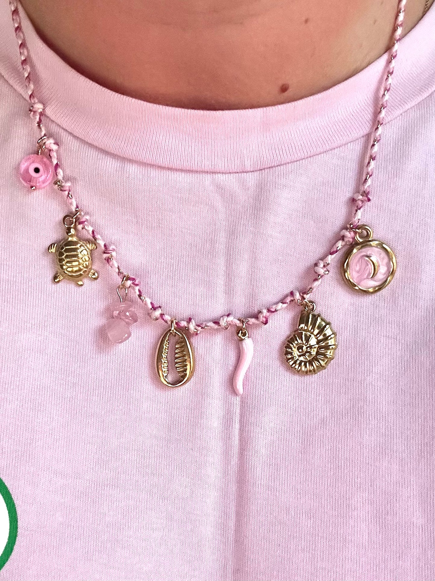 Collier rose perles