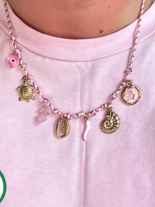 Collier rose perles