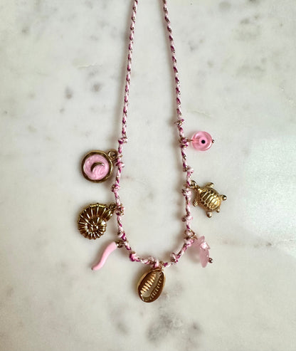 Collier rose perles